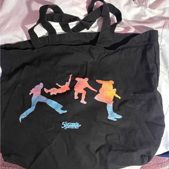5 Seconds Of Summer Black Tote Bag Durable and Stylish - Picture 1 of 4